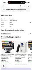 [Netflix Officially&AI Auto Focus]AuKing Smart Projector with Wifi,Bluetooth h10