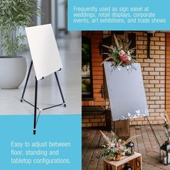 66″ High Black Metal Display Art Easel – Large Adjustable Height Portable Easel