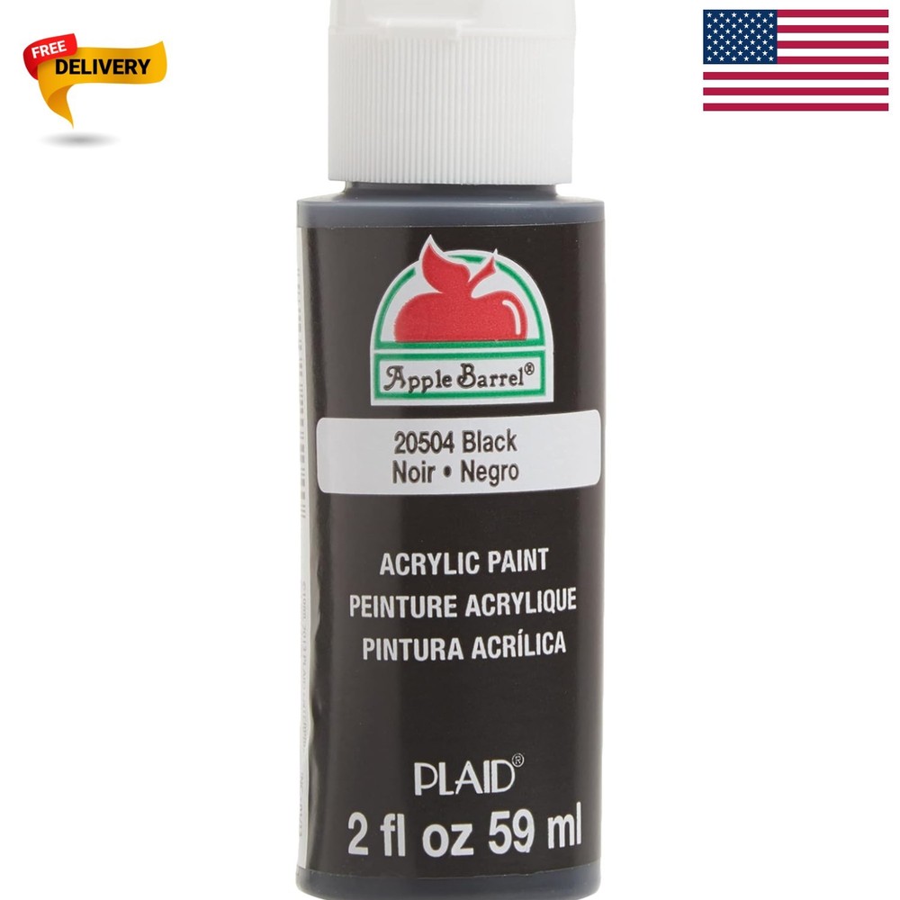 2 Oz Black Acrylic Paint for Arts & Crafts – Non-Toxic Matte Finish