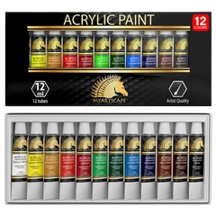 MyArtscape Acrylic Paint Set – 12 x 0.41 Fl Oz (Pack of 12), 12 x 12ml