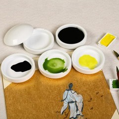 Ceramic Ink Dish 5-Layer Porcelain Palette Paint Tray for Pigment Mixing 4.25…
