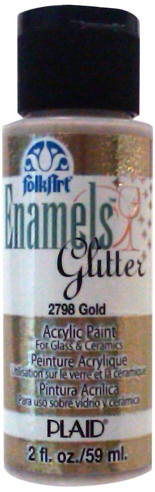 2 oz 2798 Glitter Gold Enamel Metallic Paint Assorted Colors Craft Art