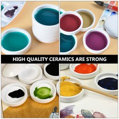 Ceramic Ink Dish 5-Layer Porcelain Palette Paint Tray for Pigment Mixing 4.25…