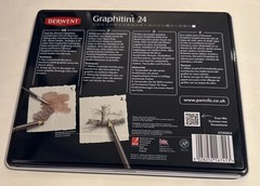 New Derwent Graphitint 24 Tinted Graphite Pencils Tin Vibrant Watercolor Shades