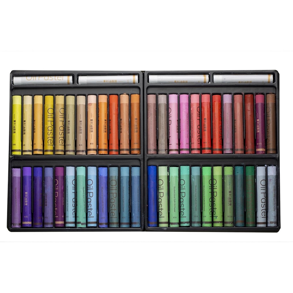 52 PCS Ultra Soft Artist Oil Pastel Set 48 Color + 4 White Sticks Blendable
