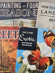LOT OF 7 Walter T Foster How To Paint Draw Vintage Landscape Butterfly Art Books