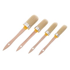 4Pcs Oil Painting Supplies Brush Set Oval Shape for Wall Trim and Furniture