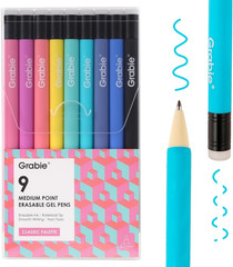 Erasable Gel Pens Pack of 9 Medium Point 0.7mm Drawing Writing Planner Assorted