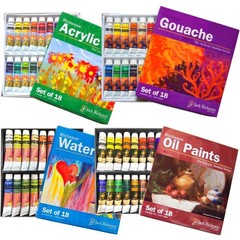 Jack Richeson 18 Colours x12ml Watercolour Oil Gouache Acrylic PAINT TUBES SET