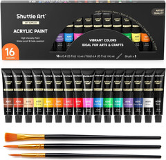 Acrylic Paint Set, 16 X12Ml Tubes Artist Quality Non Toxic Rich Pigments Colors