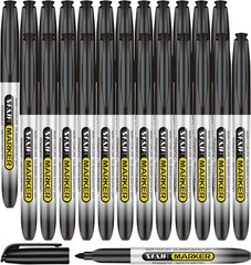 SFAIH Black Permanent Markers Bulk – 24 Pack, 1s 1 Count (Pack of 24),