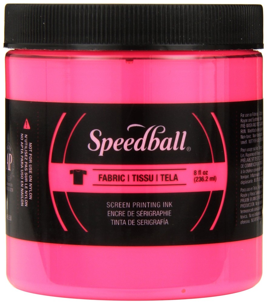 Speedball 004687 Fluorescent Screen Printing Ink, 8 fl. 8 fl oz, Hot Pink