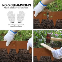 Garden 6-Pack 6″ H. Corten Steel Landscape Lawn Edging (20Ft Total) – Rust Pa…