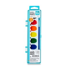 Pen + Gear Semi-Moist Watercolor Paint Set, 8 Vibrant Colors with Brush