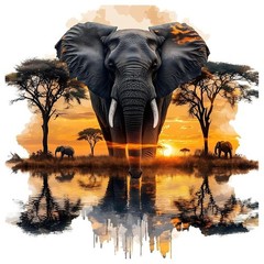 Elephant Paint by Numbers Kit for Adults, Elephant Paint by Numbers for Adultt