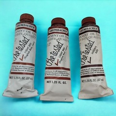 LotC: Vintage Unused Grumbacher PreTested Oil Paint Indian Red x1 & Light Red x2