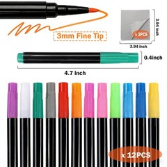 Yipaga 12-Color Markers for LED Drawing Board, Erasable Light Board Marker Pe…