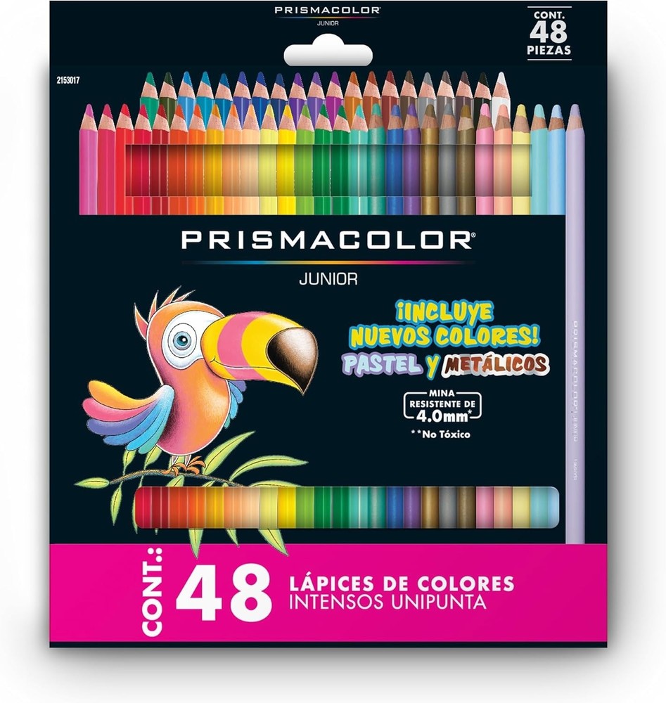 Prismacolor Junior 48 Colored Pencils, Brilliant Colors, Set of 48, Junior 4.0mm
