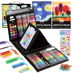 237-Piece Kids Art Set with Double-Sided Easel, Painting Kits for Children