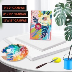 3 Pack Canvases for Painting – Multi Pack – 3 Sizes (1 of Each)
