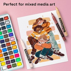 12 Skin Tone Acrylic Paint Pens, Extra-Fine 0.7mm Tip for Glass Rock Wood Fabric