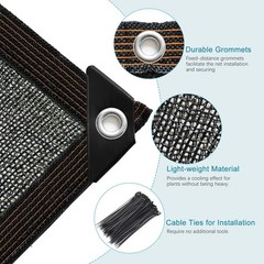 10ft*12ft Black sunshade net with snap-on design for sun protection