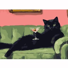 GEMFAMILY Black Cat Paint by Numbers Kit for Adults Beginner,Funny Adult Pain…