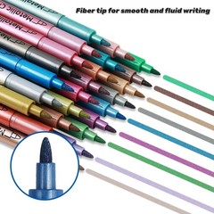 Metallic Paint Markers Acrylic Pens 1mm Rock Painting Ceramic Glass Wood Canvas