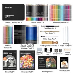 Shuttle Art 103 PCS Drawing Kit, 1 Count (Pack of 103), Multicolor