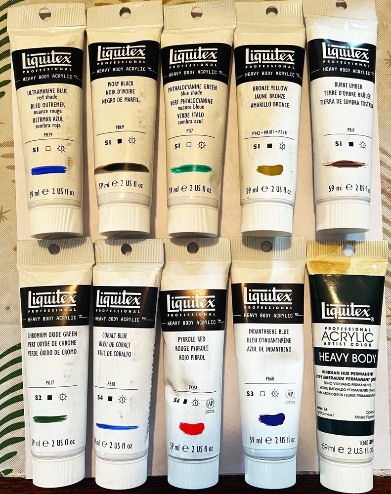 Liquitex Lot 10 TUBES Heavy Body Acrylic Paint 2oz New SHIPS FREE Never Opened