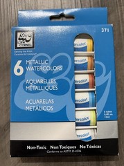 Loew Cornell 6 Metallic Water Colors Tubes .4 fl oz Model 371 – New