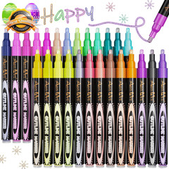 26 Color Double Line Shimmer Outline Marker Metallic Art Pen Set 26pc