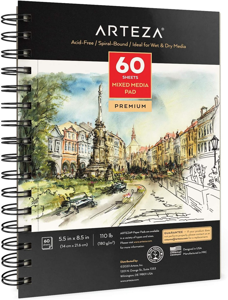 Mixed Media Sketchbook, 5.5 X 8.5 Inches, Pack of 1, 60 Sheets, Micro-Perforated