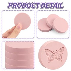 6 PCS 2×2 Inch Round Block Pale Pink Rubber Stamp Carving Soft Linoleum Craft