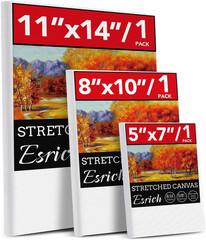 3 Pack Canvases for Painting with Multi Pack 11X14, 5X7, 8X10, Painting Canvas f