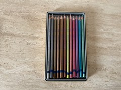 Derwent Metallic Colored Pencils Tin Set of 12 Artists Professional Coloring