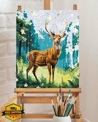 TOCARE Deer Paint by Numbers 16×20 Starry Night