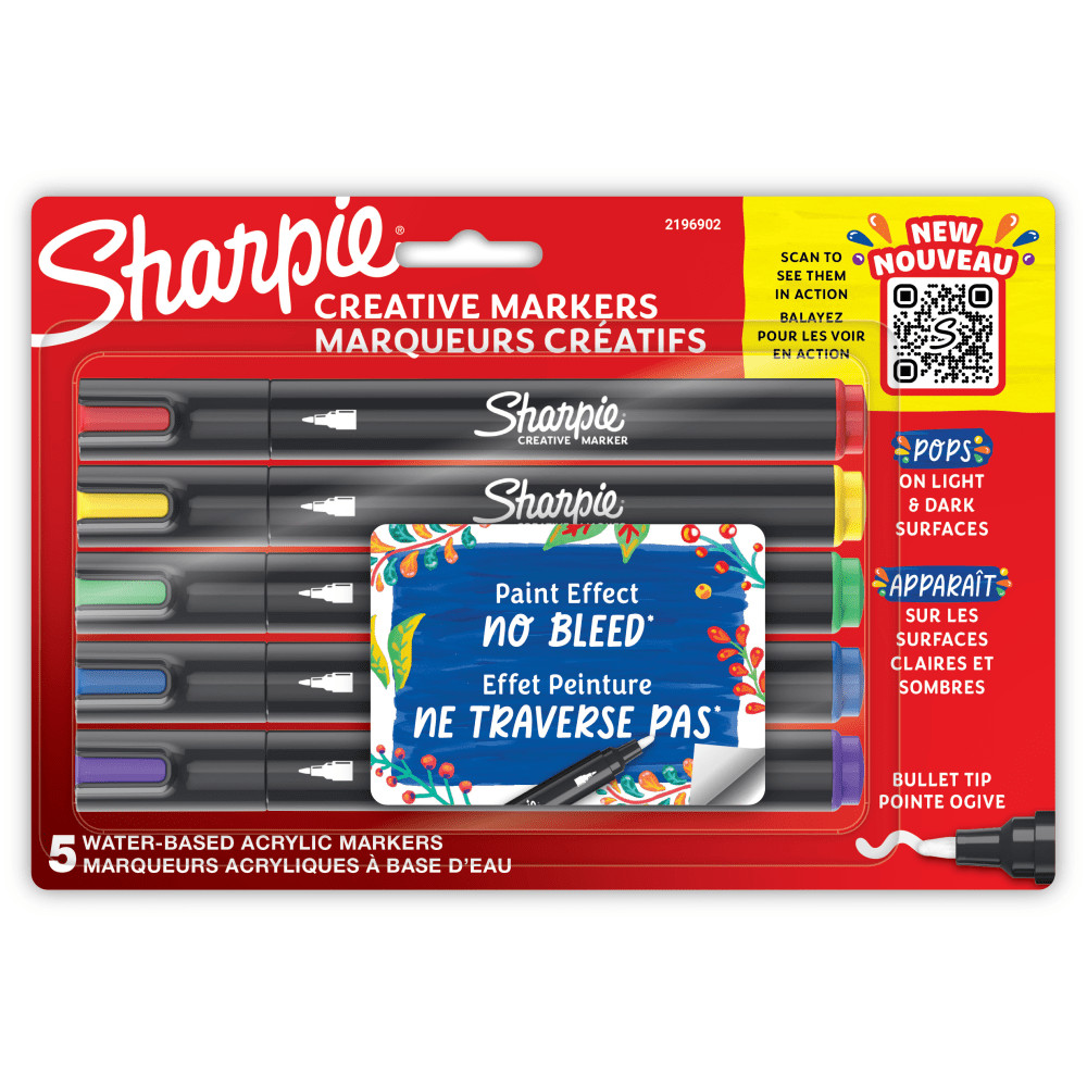 Sharpie Creative Markers Acrylic Bullet Tip 5 Ct Earth Tones Multicolor Set New