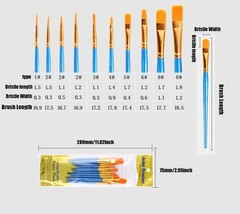 Paint Brushes Set, 2 Pack, 20 Pcs Round-Pointed Tip Nylon Hair Artist Acrylic