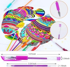 160 Pack Glitter Pen with Case for Adults Coloring Books Colored Gel Markers