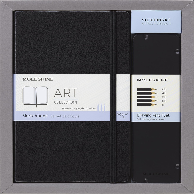 Moleskine Art Collection Sketching Kit – Sketchbook Large Drawing Pencils Set
