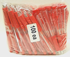 NEW Pentel Wow! Retractable Gel Pen RED INK Med Tip .7mm BULK 100-pcs K437-B