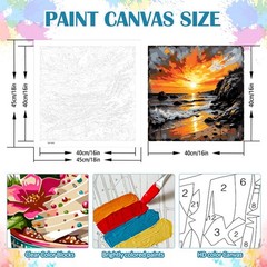 Sunset Sea Beach Paint by Numbers for Adults, DIY Paint by Numbers Kits for Adul