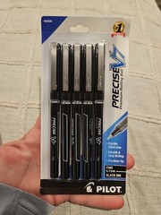 Pilot Roller Ball Pen Fine .07 5/PK Black 26020 SEALED NEW Free Shipping