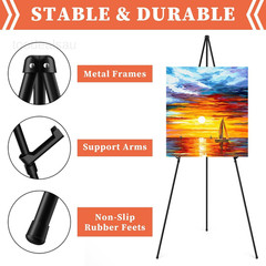 Easel Stand for Sign, 15 inches (H) x 2.6 (W) x 5 (D), Black