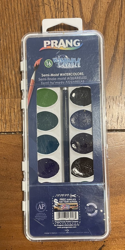 🌷NEW Prang Washable Watercolor Paint Set, 16 Assorted Colors with Brush