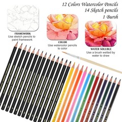 , Sketching Pencil Set Drawing Pen Charcoal Sketch Kit Cover Graphite Charcoa…