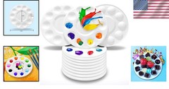 12pcs Plastic Paint Tray Palettes for Kids – Dishwasher Safe & Durable