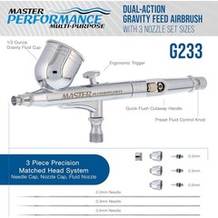 Master Airbrush Kit G233 Performance Pro Airbrush Set 3 Nozzle Sets Airbrush Pro