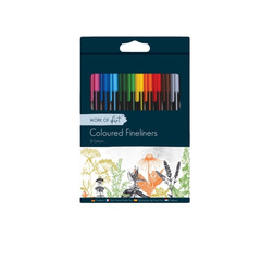 12 Coloured Fineliners Pens Drawing Art Student School Adult Colouring